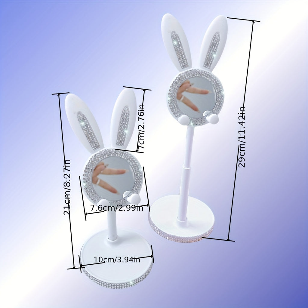 Uchwyt na telefon króliczek z kryształkami i lusterkiem!