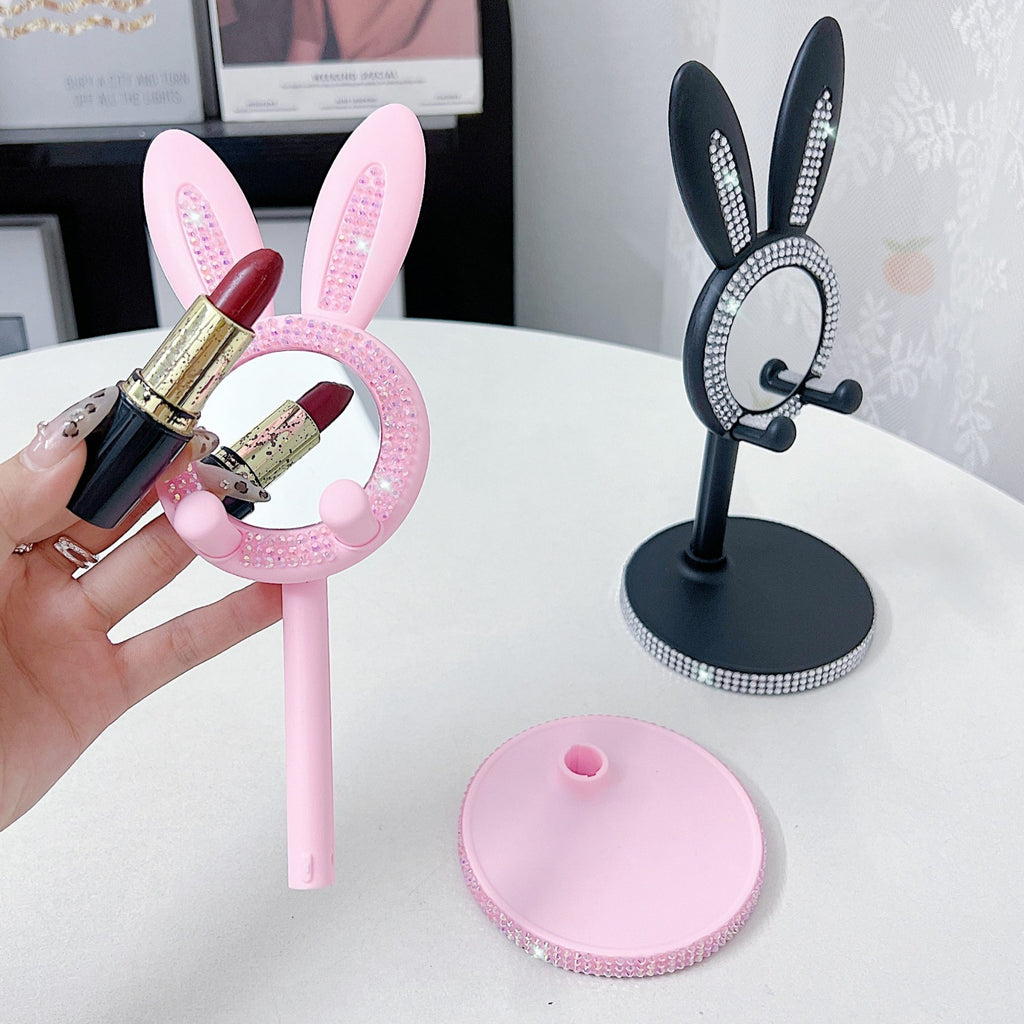 Uchwyt na telefon króliczek z kryształkami i lusterkiem!
